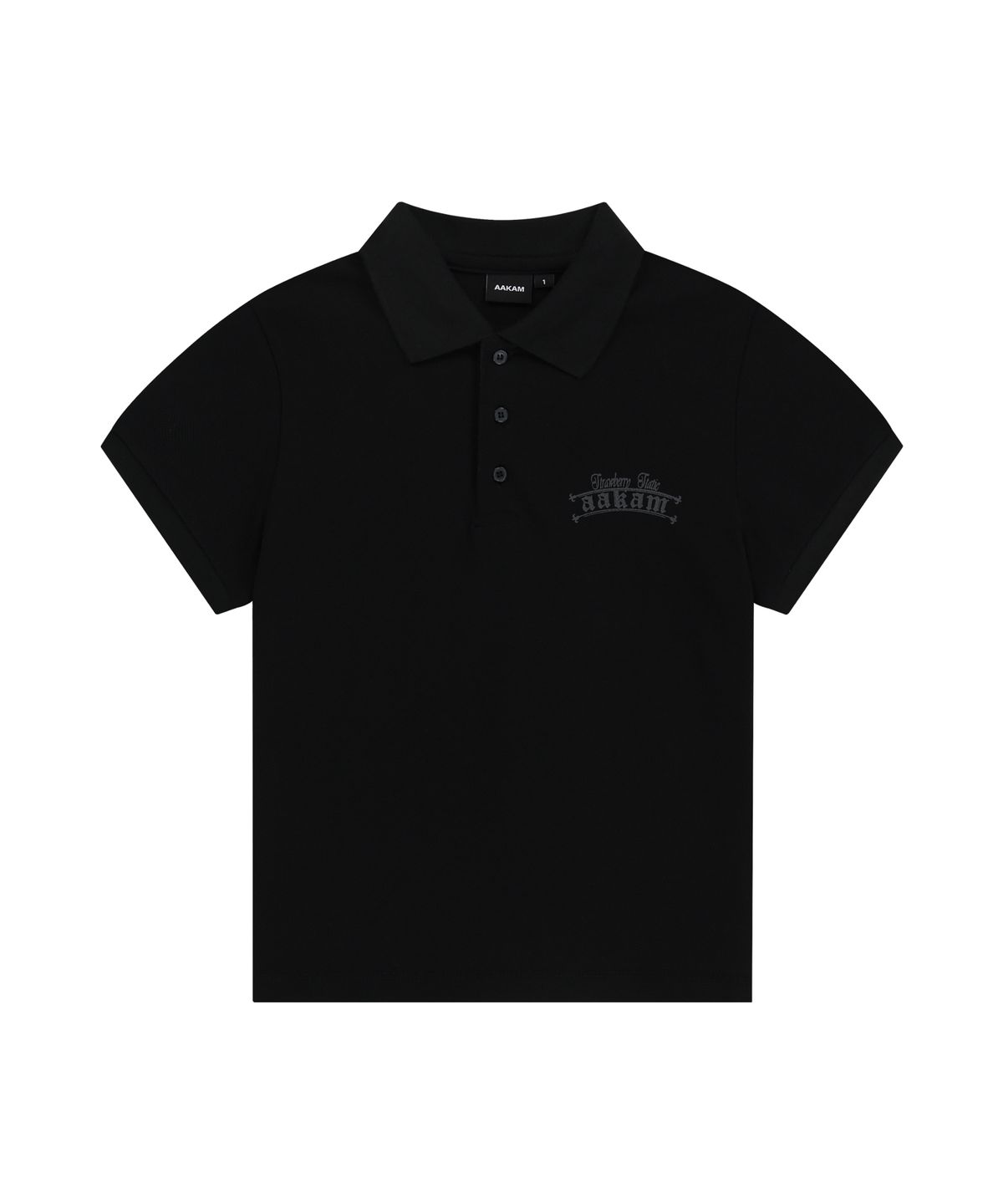 아캄(AAKAM) Crack Printed PK T-Shirts (Black)