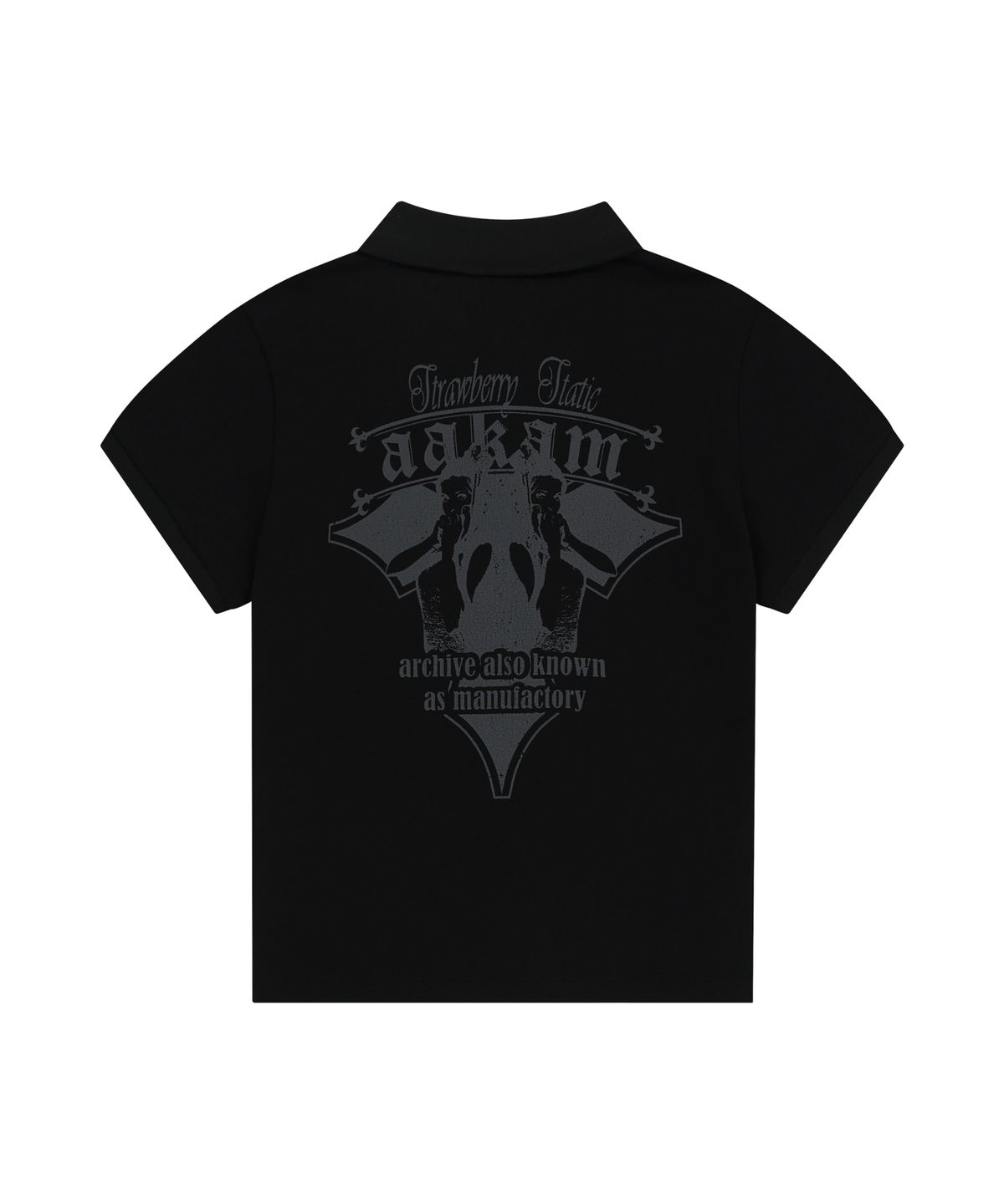 아캄(AAKAM) Crack Printed PK T-Shirts (Black)