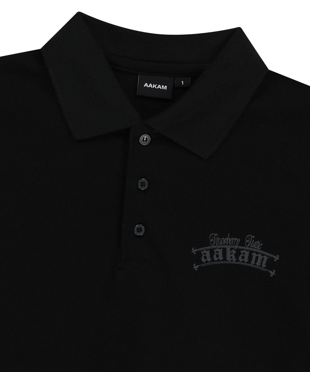 아캄(AAKAM) Crack Printed PK T-Shirts (Black)