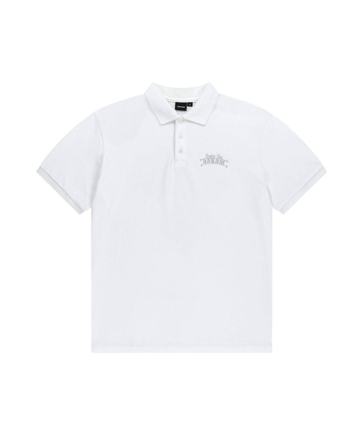 아캄(AAKAM) Crack Printed PK T-Shirts (White)