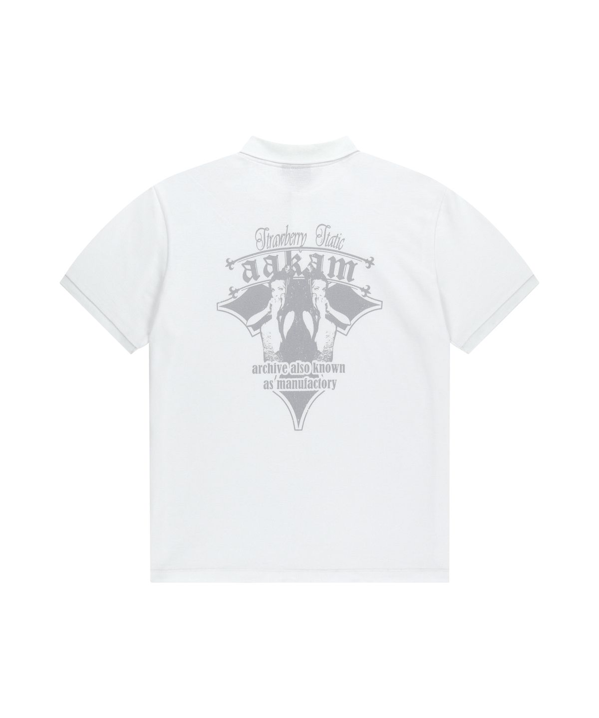아캄(AAKAM) Crack Printed PK T-Shirts (White)