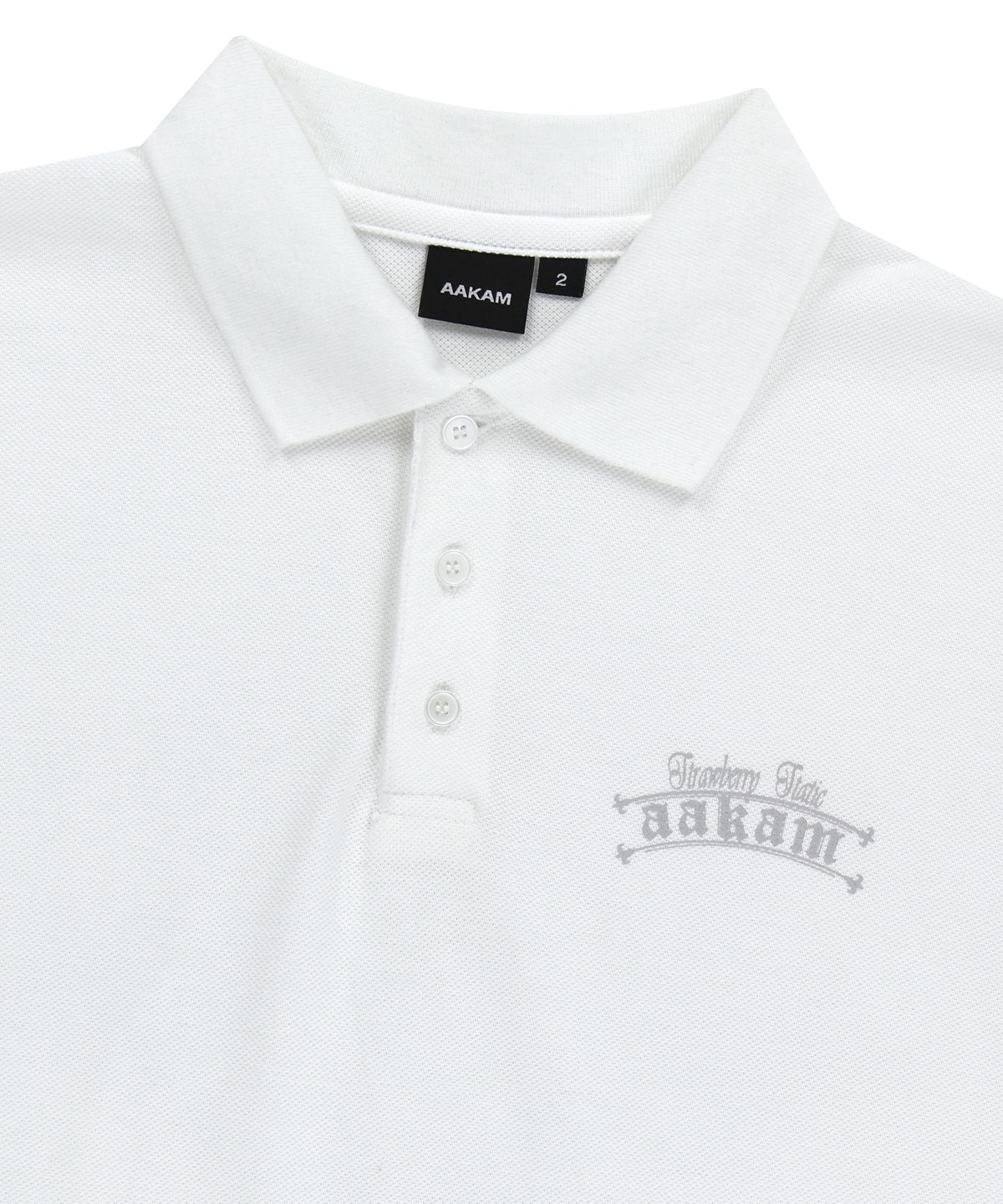 아캄(AAKAM) Crack Printed PK T-Shirts (White)