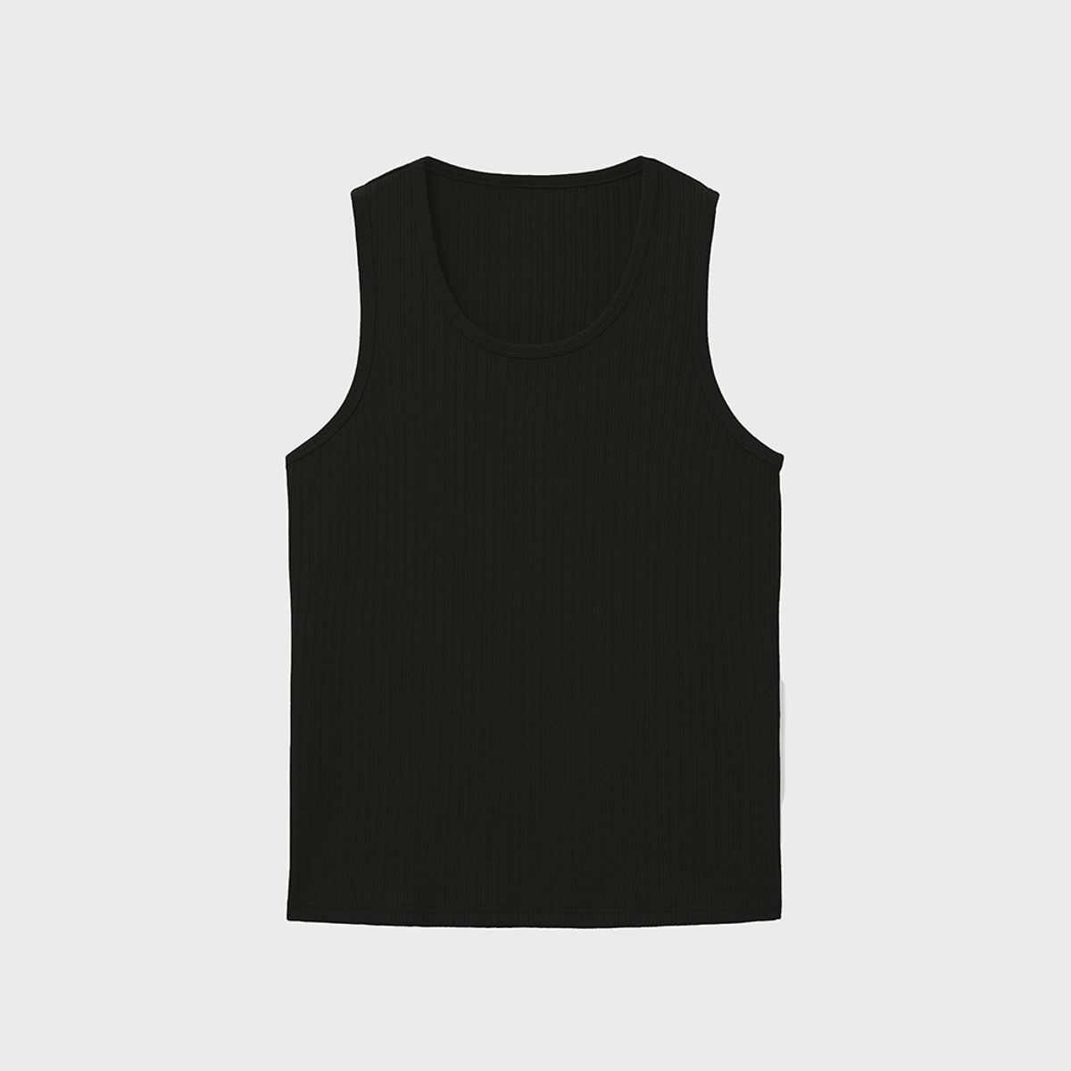노이어(NOIRER) 멀티 리브드 슬리브리스 티셔츠 (블랙)