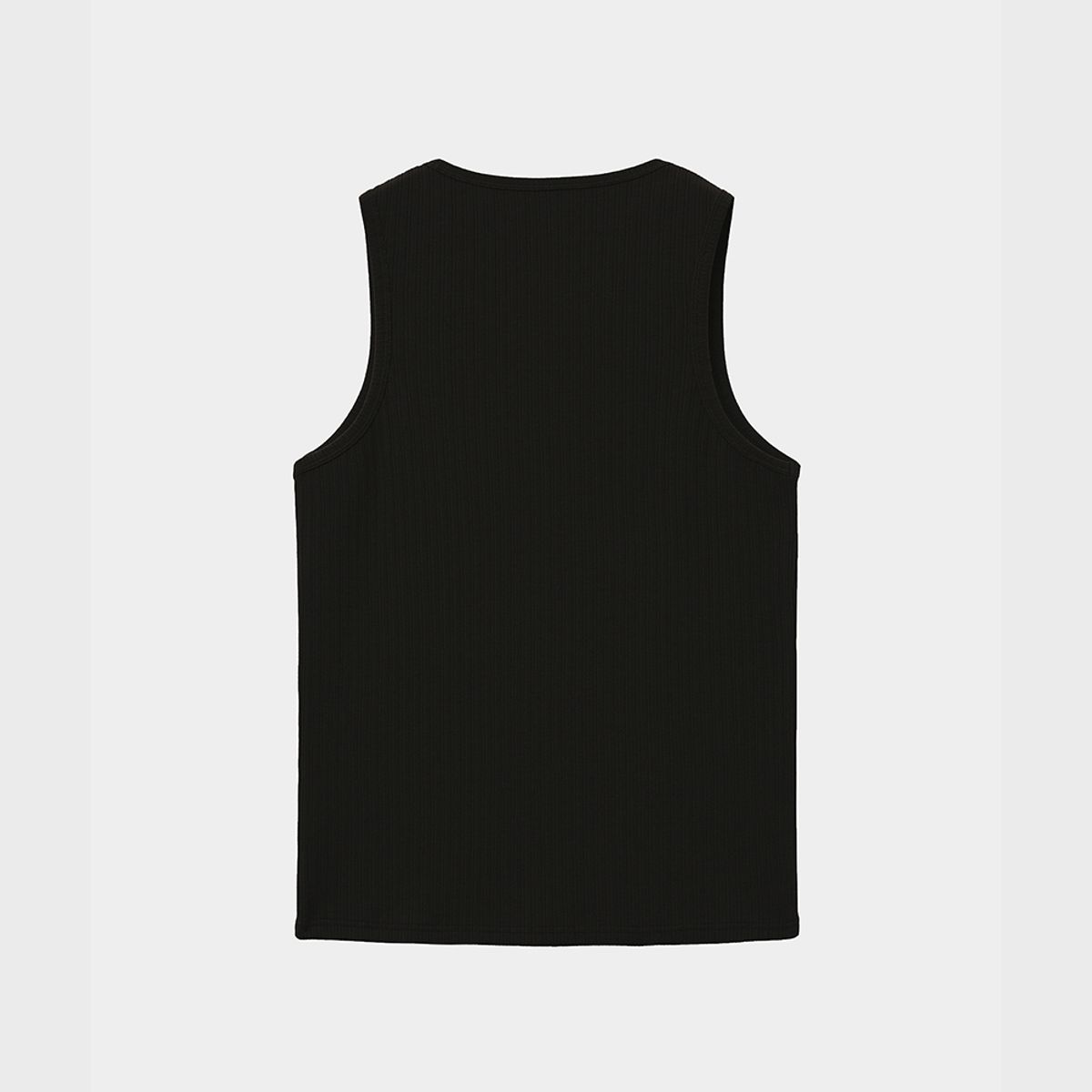 노이어(NOIRER) 멀티 리브드 슬리브리스 티셔츠 (블랙)