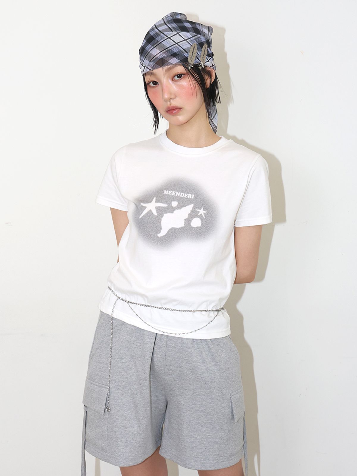 민더리(MEENDERI) SIDE STRAP POCKET SHORTS - GREY