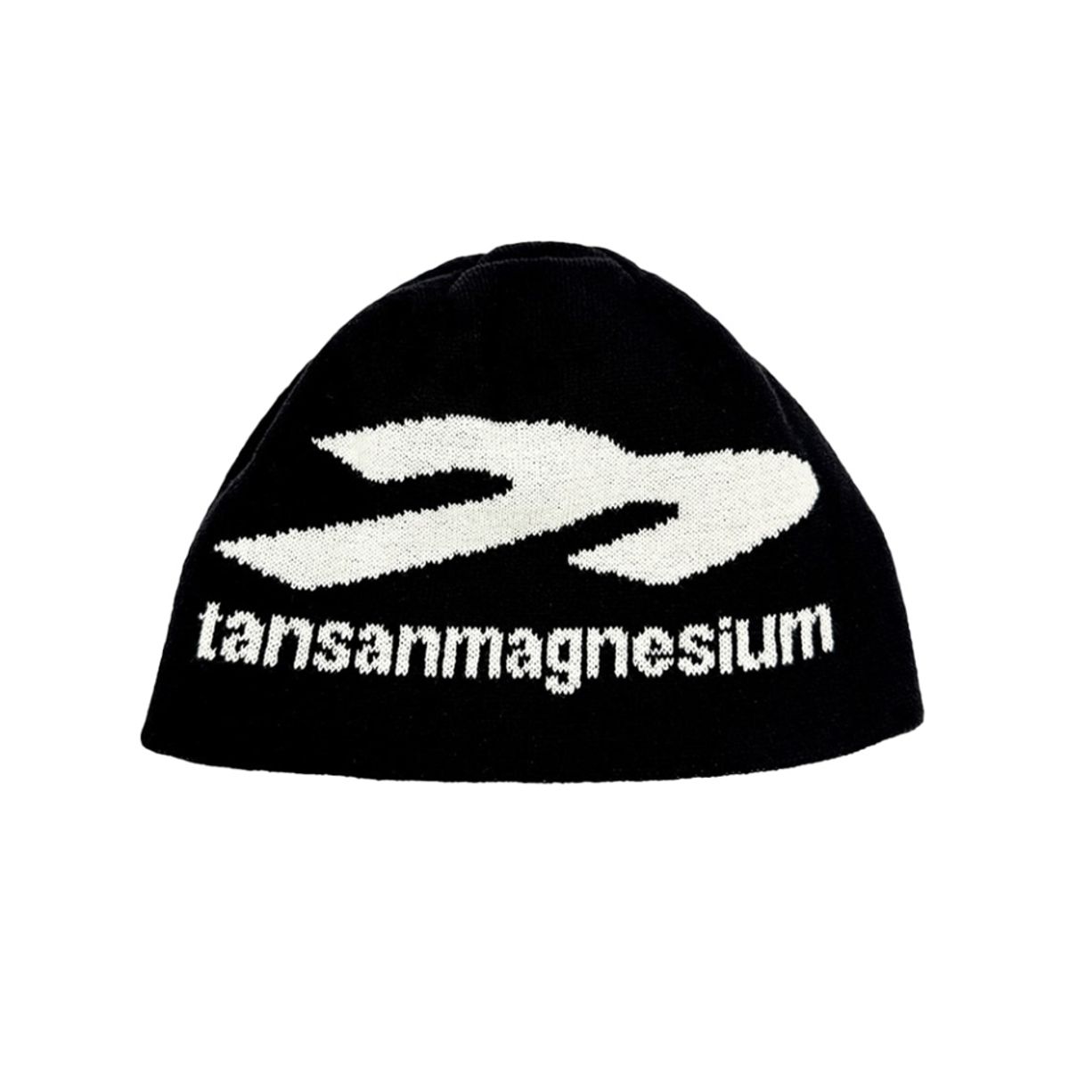 JACQUARD VULTURE BEANIE IN BLACK BACK