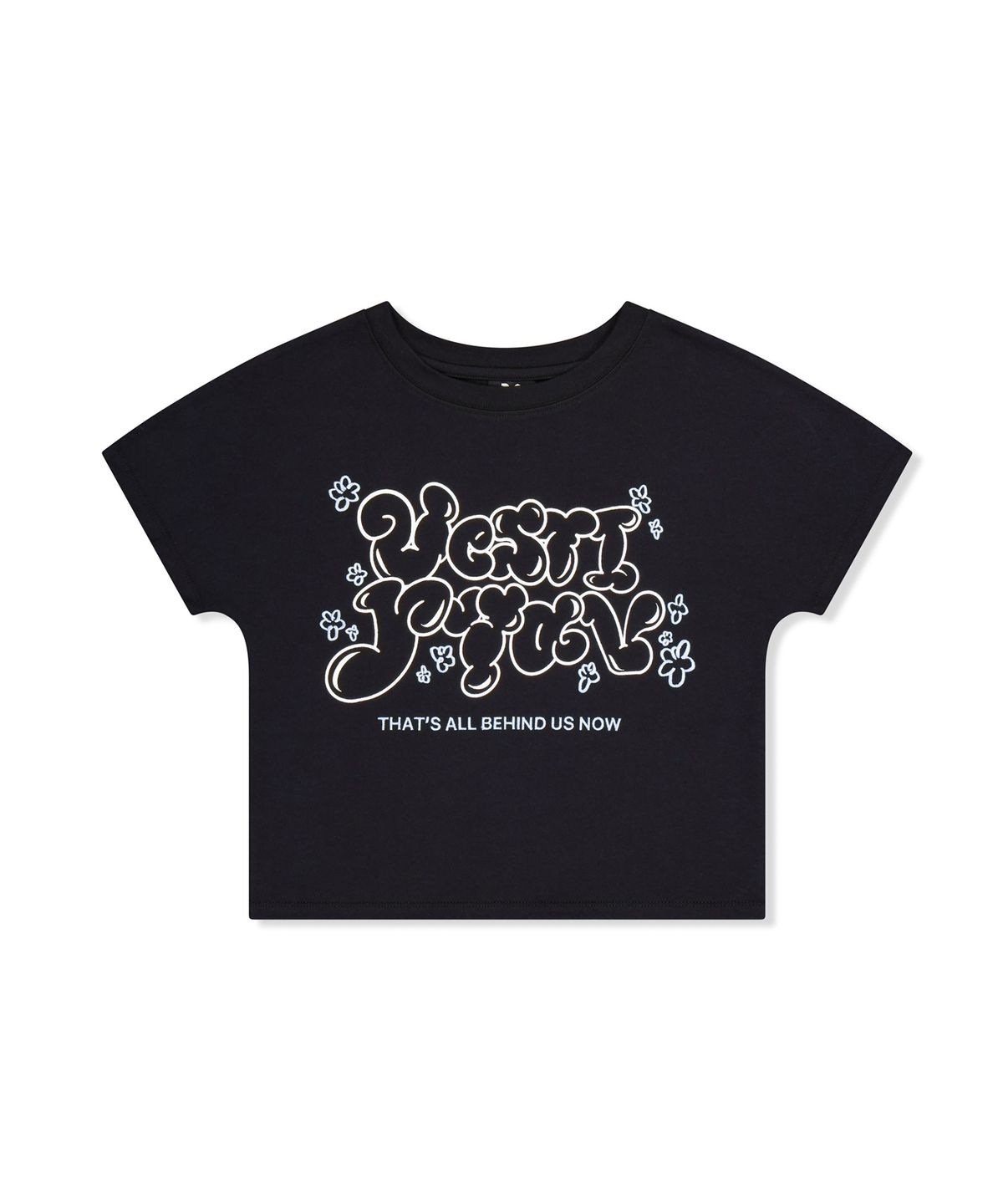 베스티리아(VESTIRYA) Lovely Bubble Crop T-shirts Black