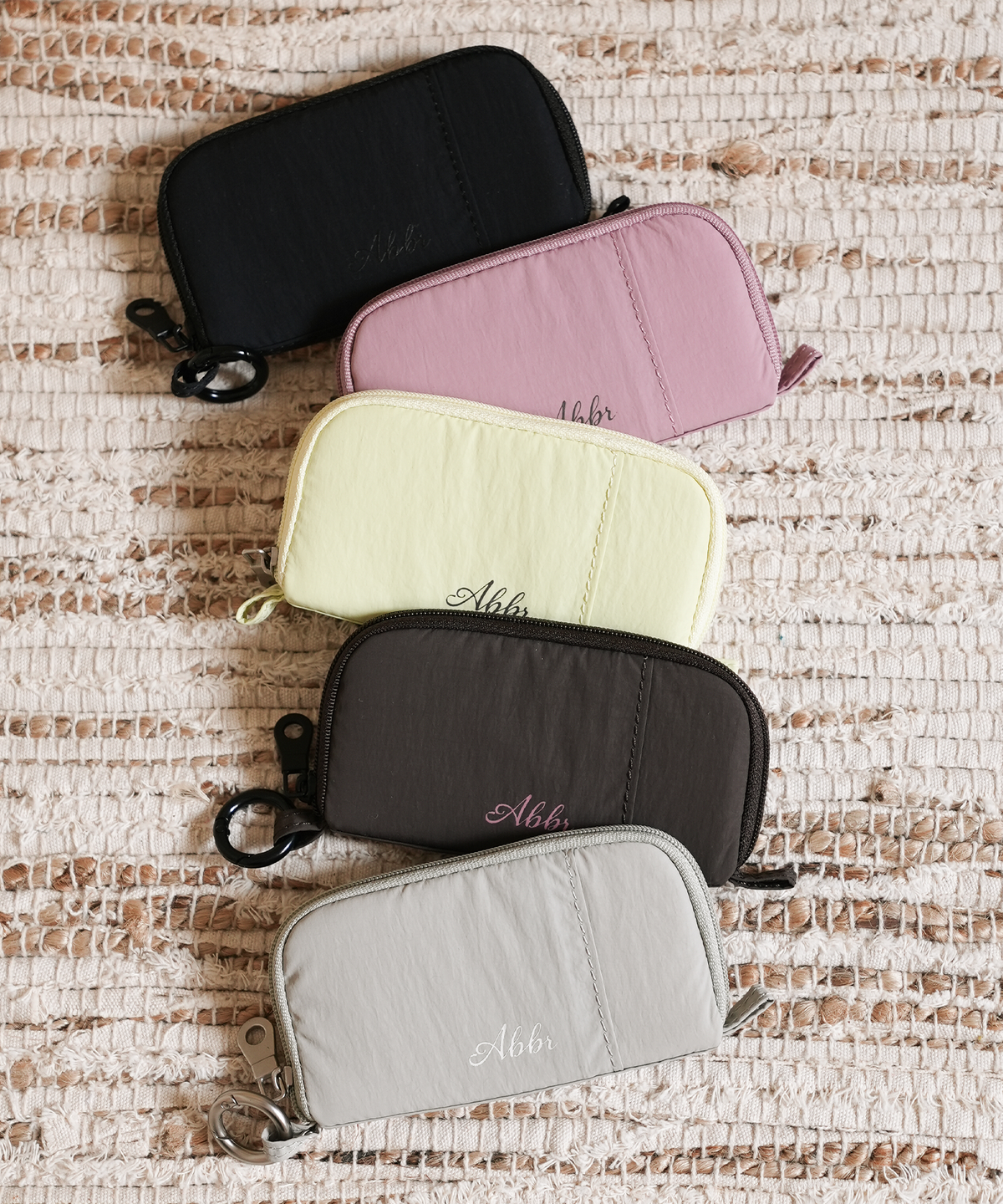 아브르(ABBR) Easy Zip Half Wallet Brown