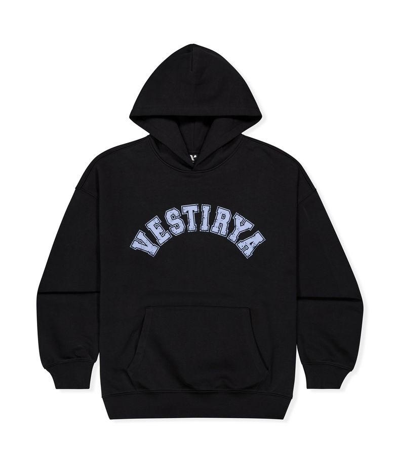 Heritage Arch Logo Over fit Hoodie Black