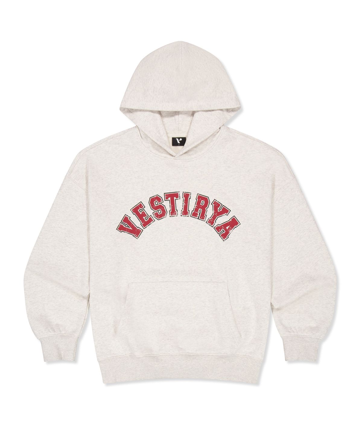 베스티리아(VESTIRYA) Heritage Arch Logo Over fit Hoodie Oatmeal