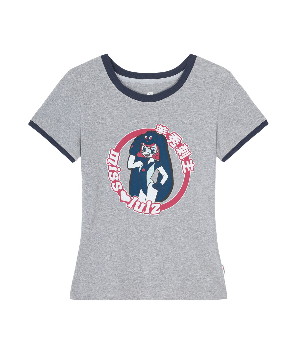 미스룰즈(MISSLULZ) Future Friend Slim Fit T-Shirt Melange Grey