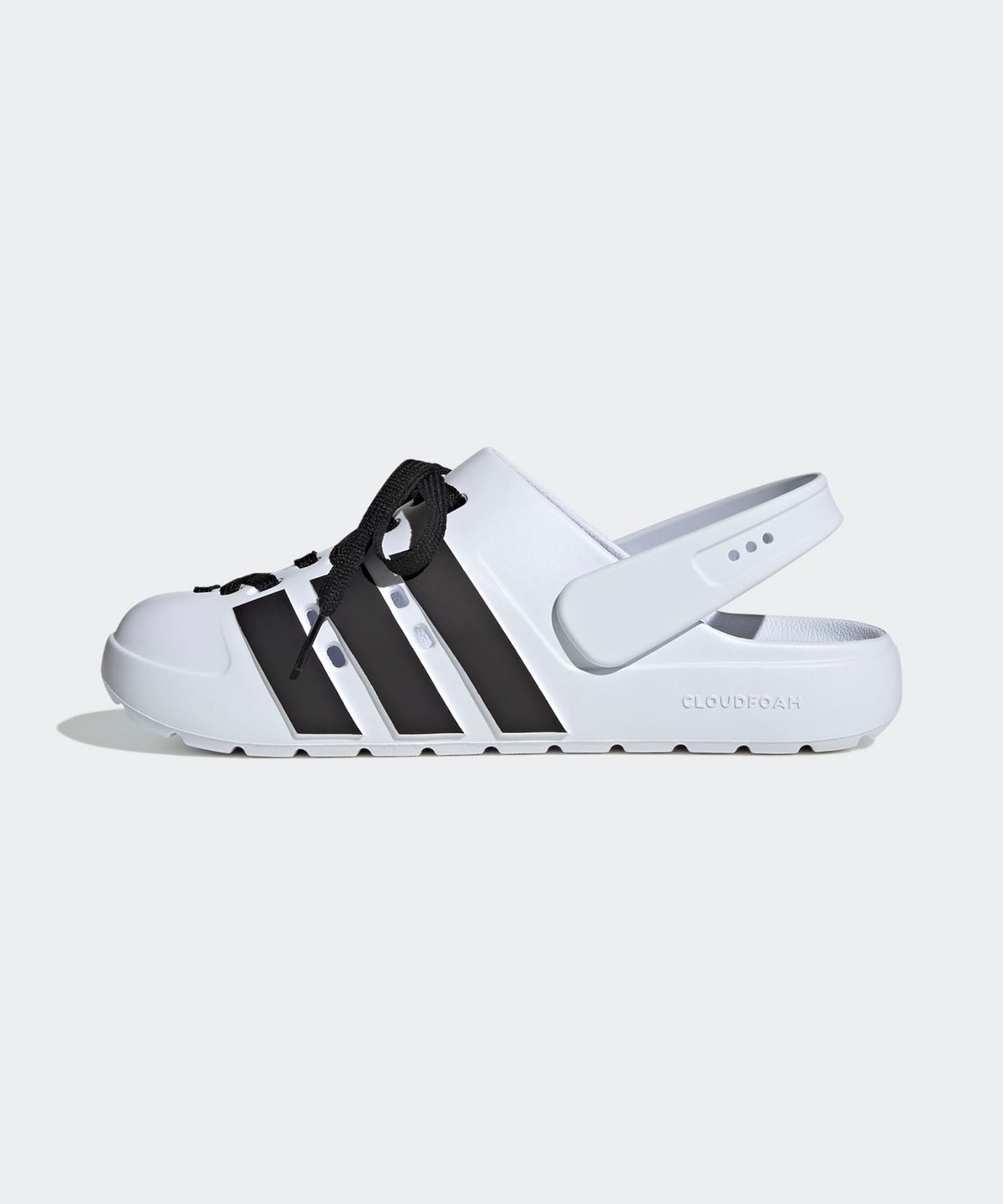 아디다스(ADIDAS) 아딜렛 클로그 2.0 - 화이트:블랙 / JR4027