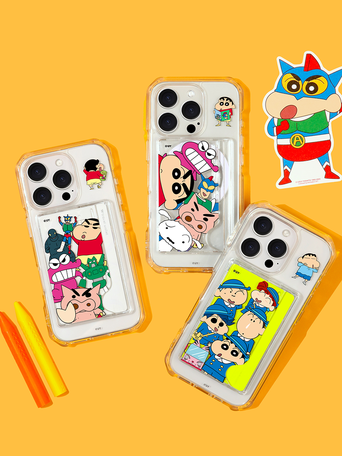 디자인스킨(DESIGNSKIN) 맥세이프 케이스+카드 포켓 SET_짱구는못말려