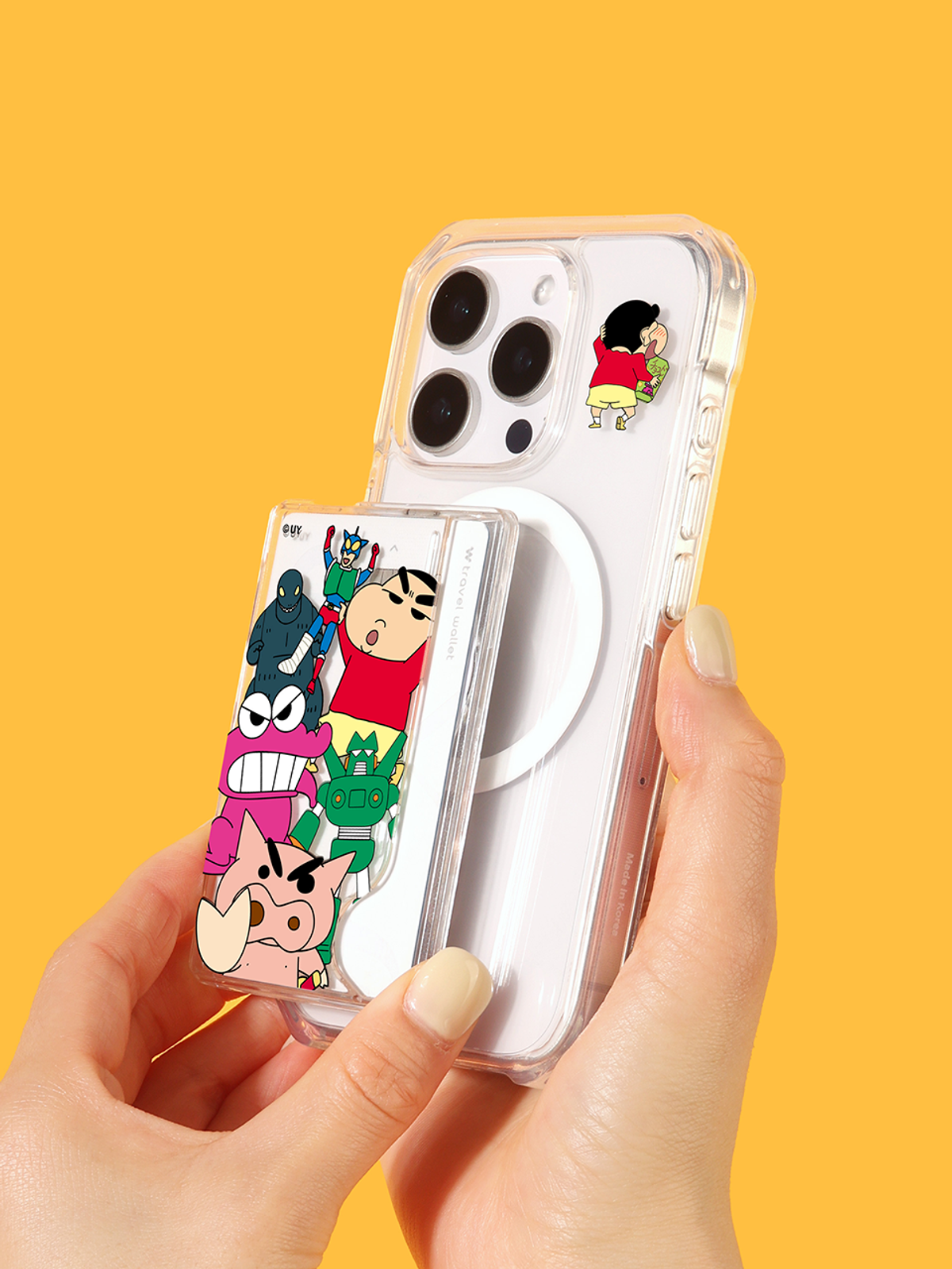 디자인스킨(DESIGNSKIN) 맥세이프 케이스+카드 포켓 SET_짱구는못말려
