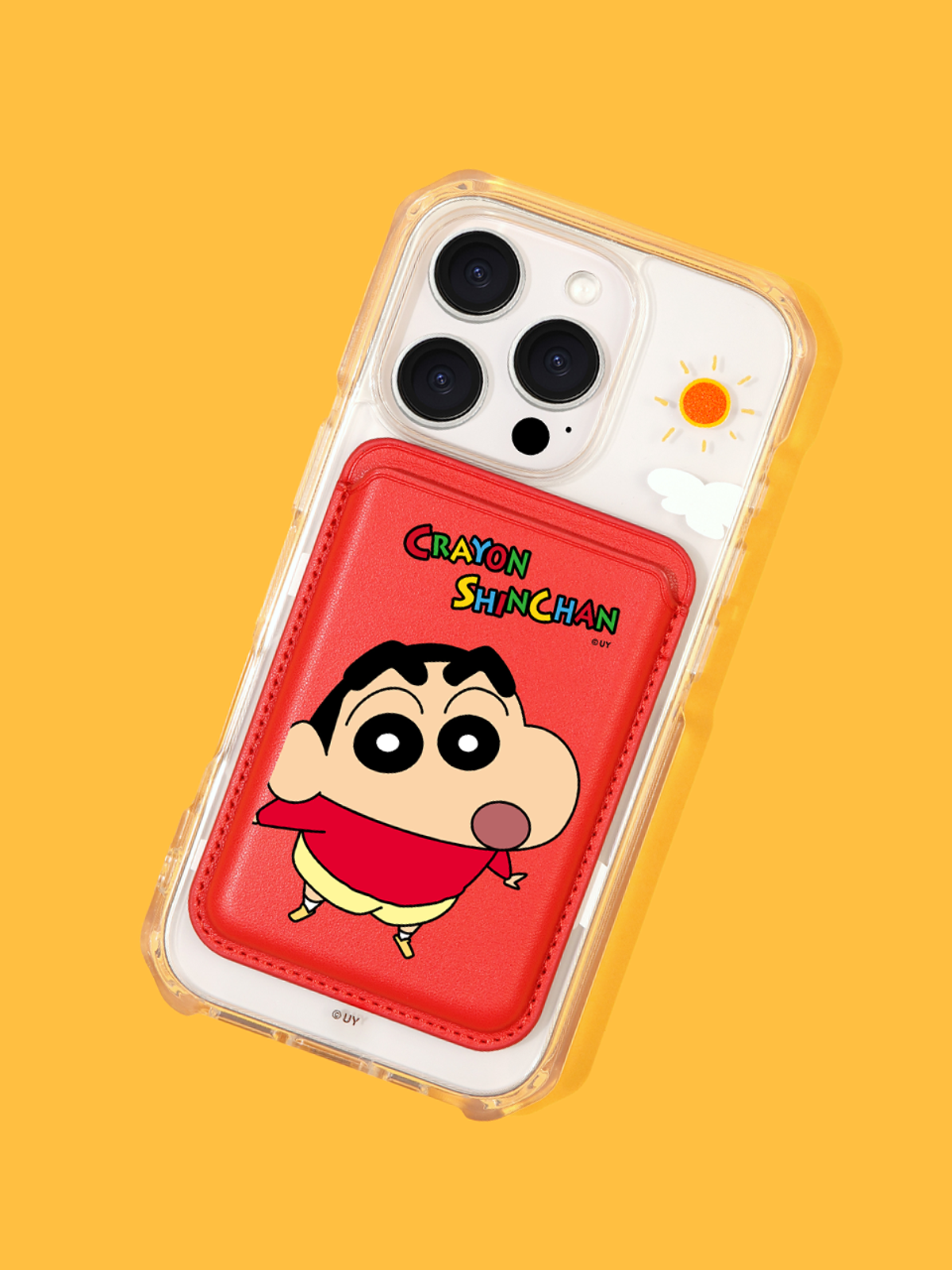 디자인스킨(DESIGNSKIN) 맥세이프 케이스+레더 포켓 SET_짱구는못말려