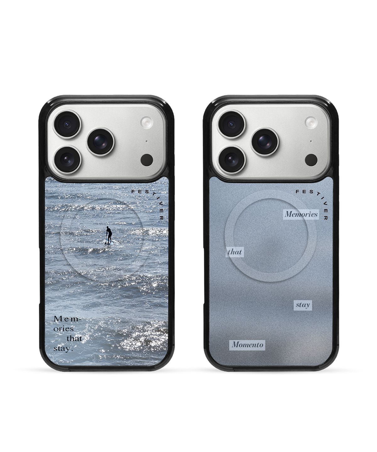 페스티버(FESTIVER) (MagSafe) Momento Glass bumper case_Wave Blue