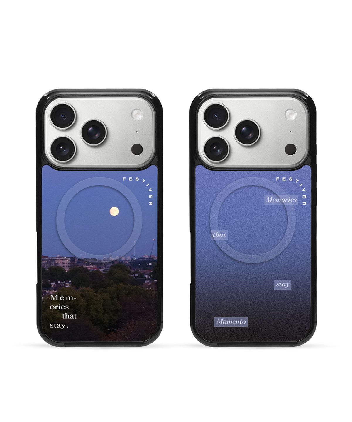 페스티버(FESTIVER) (MagSafe) Momento Glass bumper case_Moonlight Blue