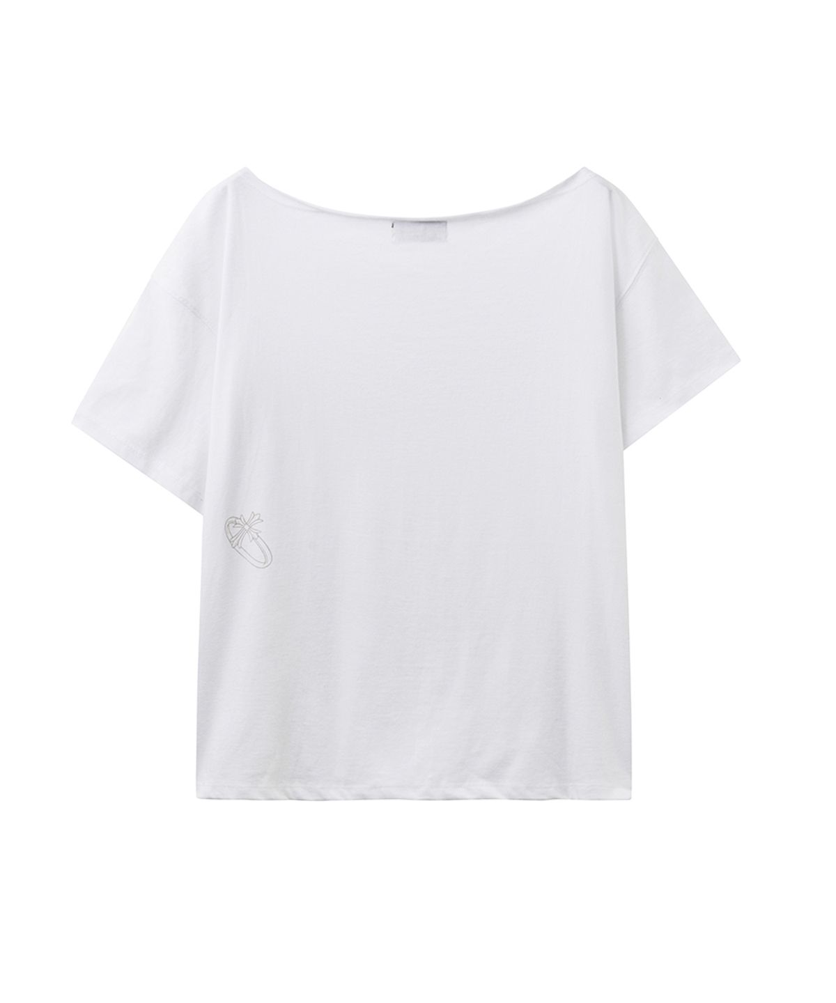 렌세(RENSE) Ring Graphic One Shoulder Tee White