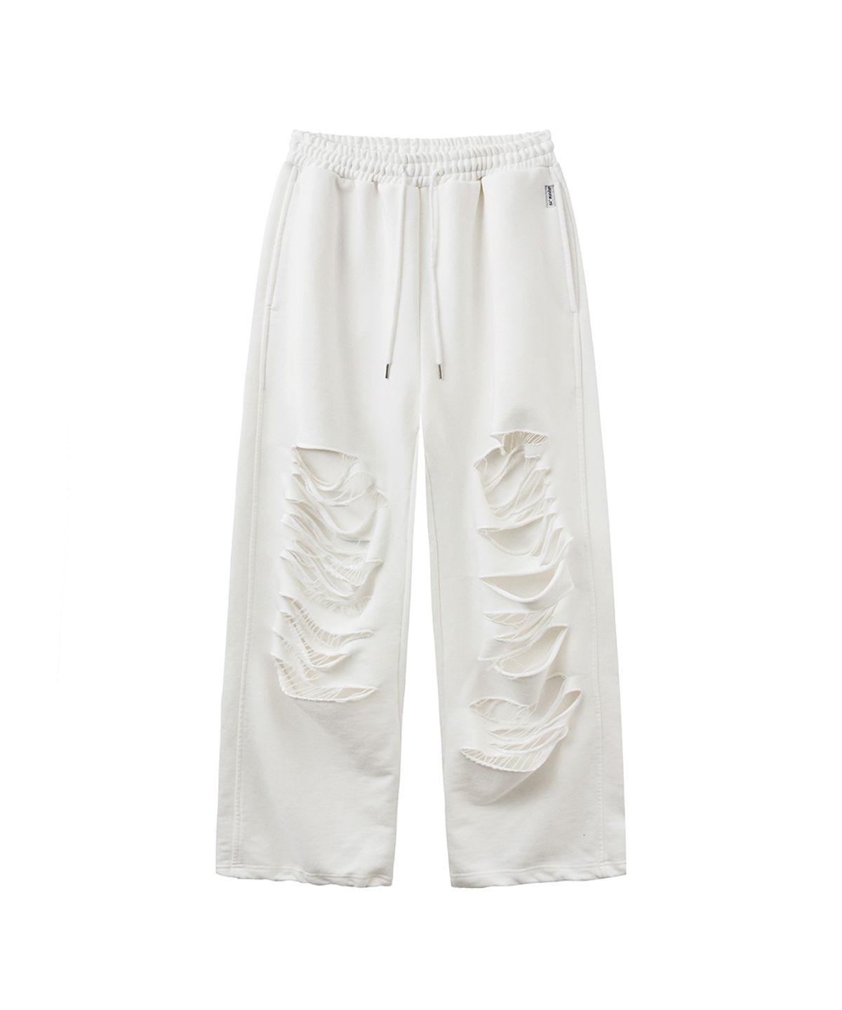 렌세(RENSE) Damage Sweat Pants White