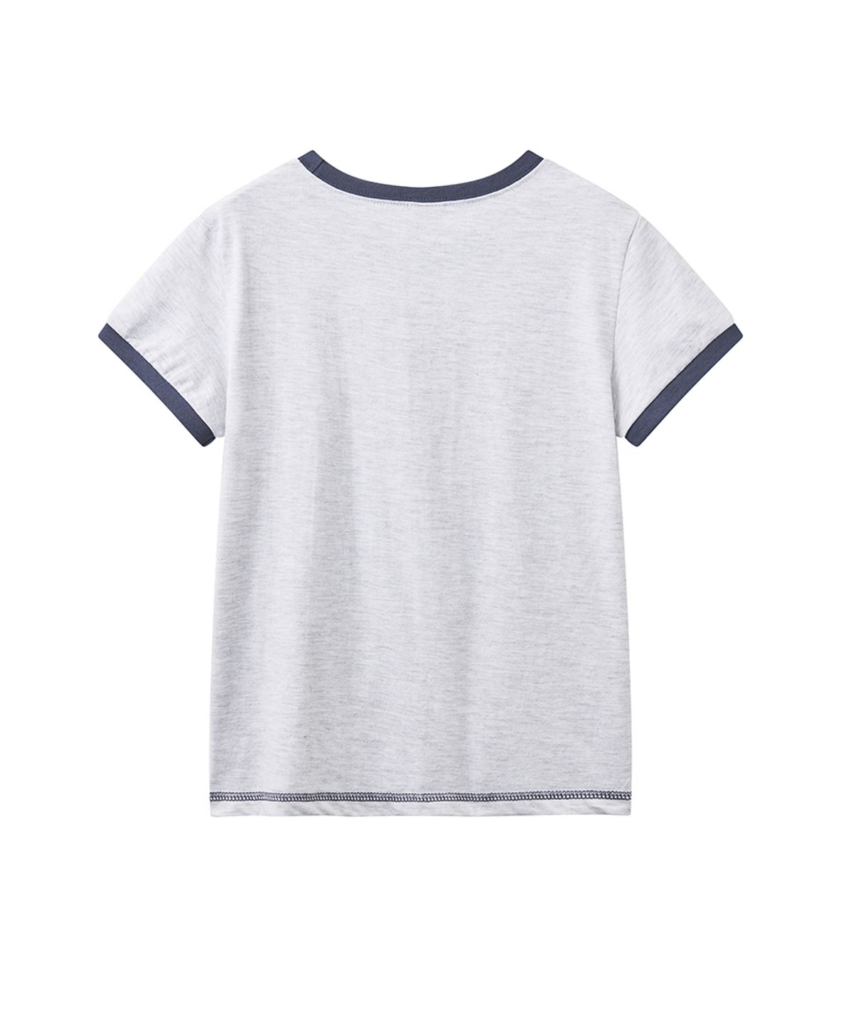 렌세(RENSE) Star Patch Slim Fit Ringer Tee White Melange