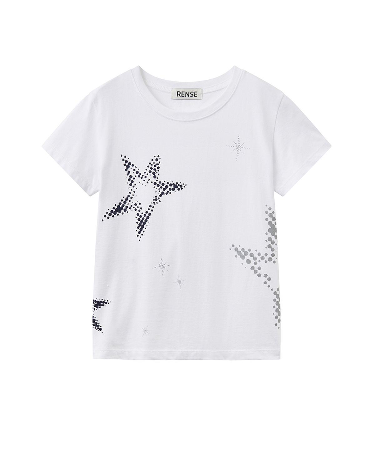 렌세(RENSE) Star Print Slim Fit T-shirt White