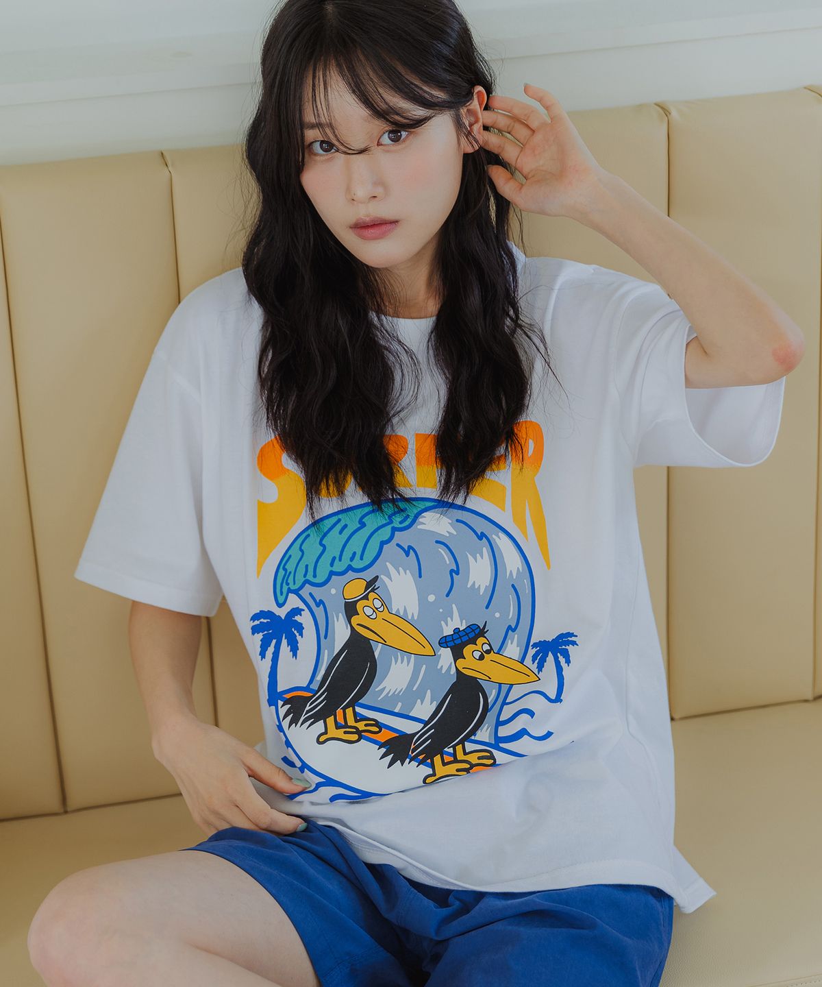 앨빈클로(ALVINCLO) 서퍼 오버핏 반팔티 AST4811 (2 COLOR)