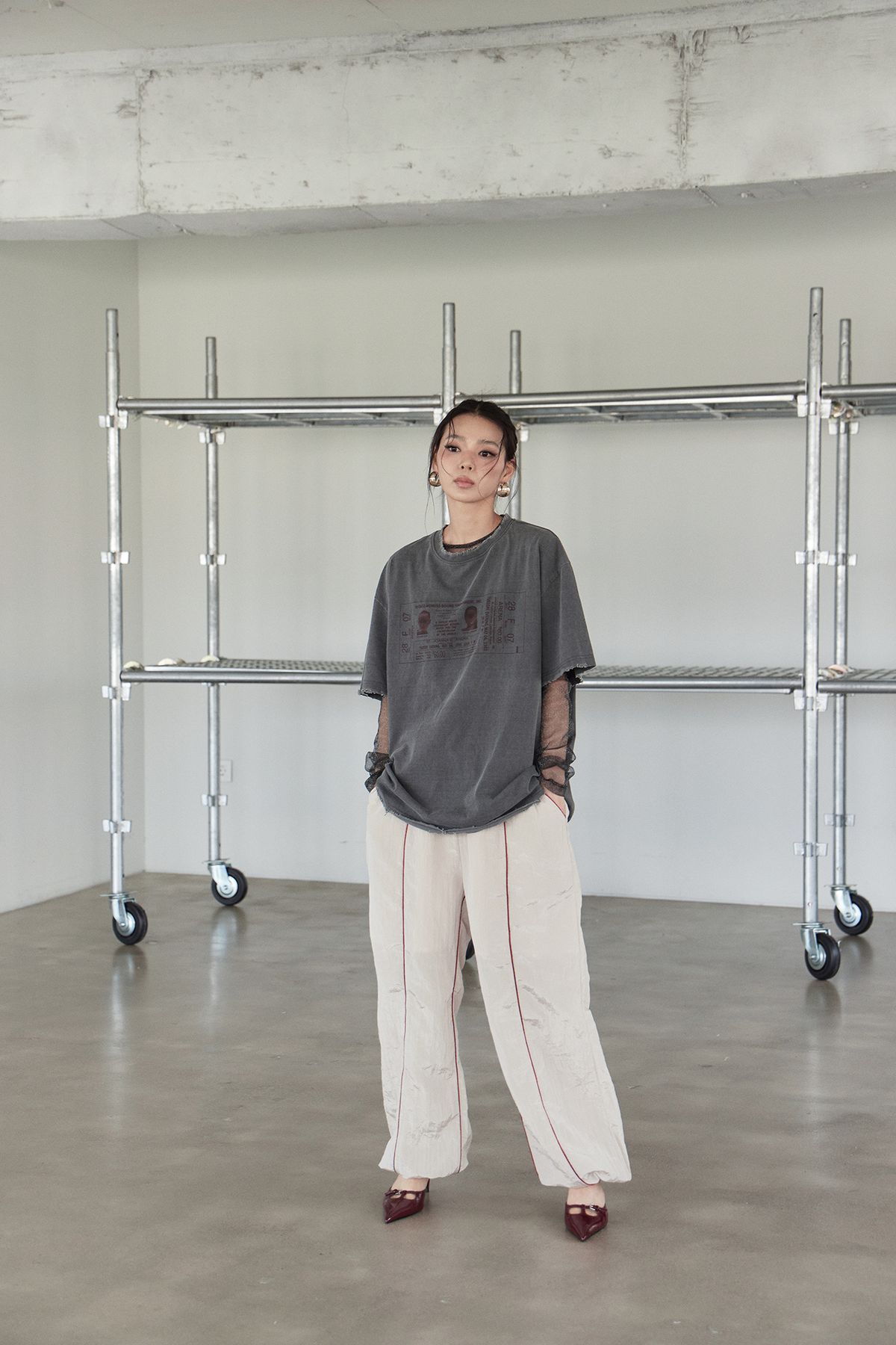 노 엑스트라 터치(NO EXTRA TOUCH) Summer Piping Pants (Latte, Wine) / 25SMPT005WI