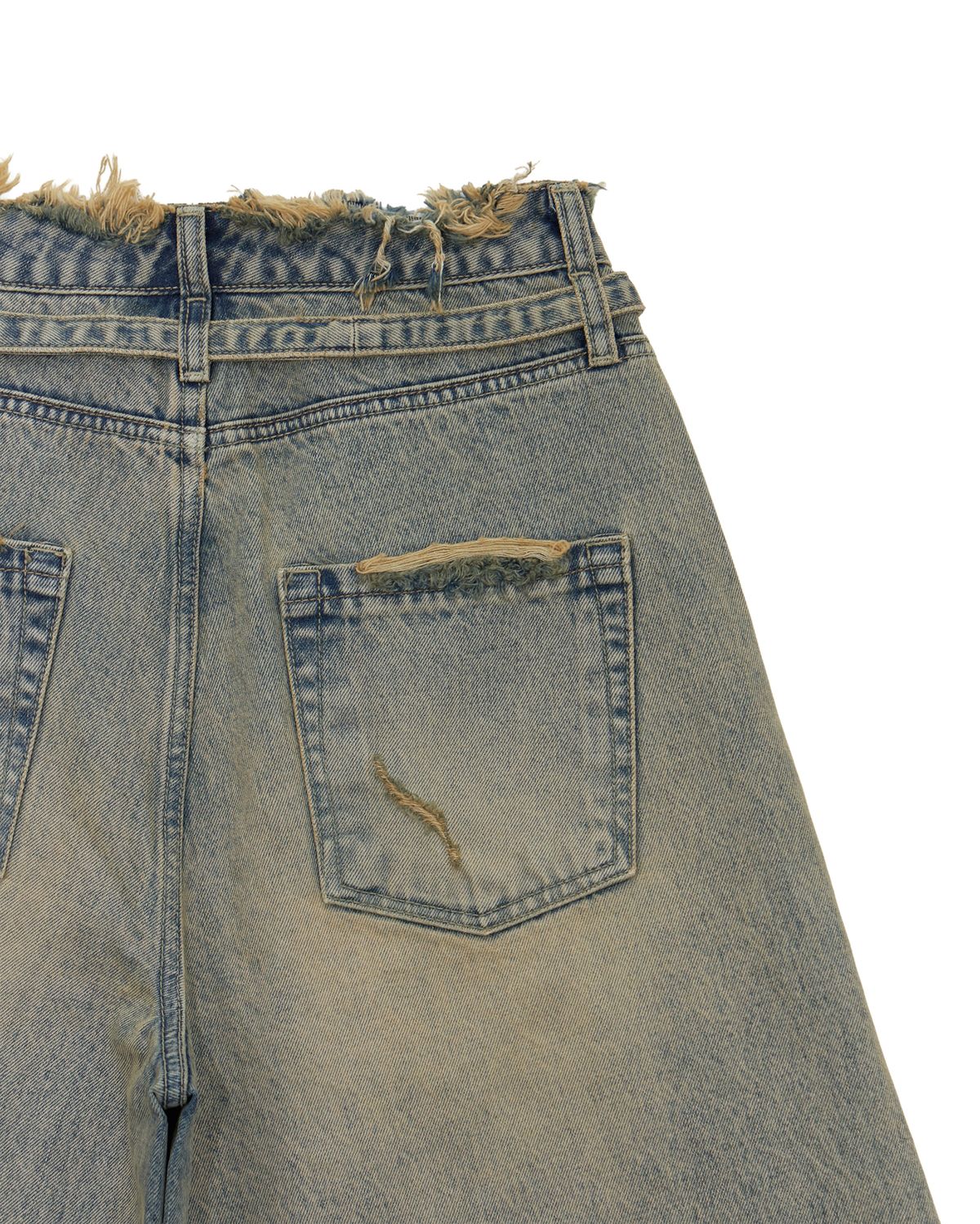노 엑스트라 터치(NO EXTRA TOUCH) Destroyed Tin Burmuda Pants / 25SMPT001BL