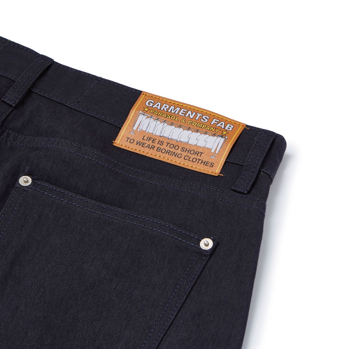 가먼츠팹(GARMENTS FAB) Stripe Knee Patch Pants (NAVY)