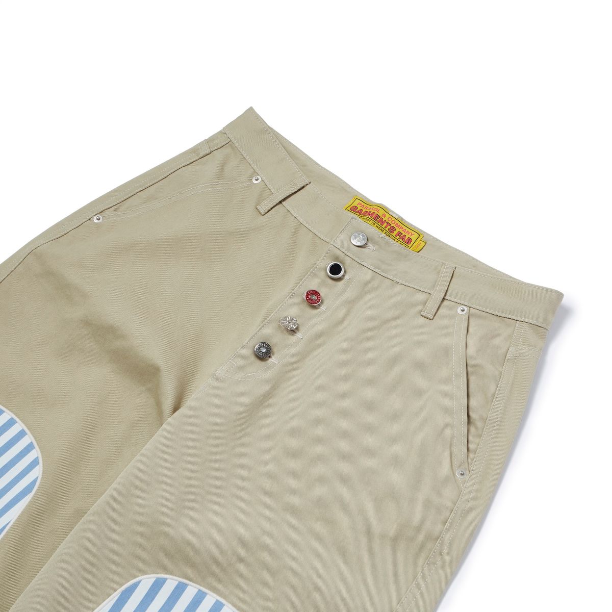 가먼츠팹(GARMENTS FAB) Stripe Knee Patch Pants (BEIGE)