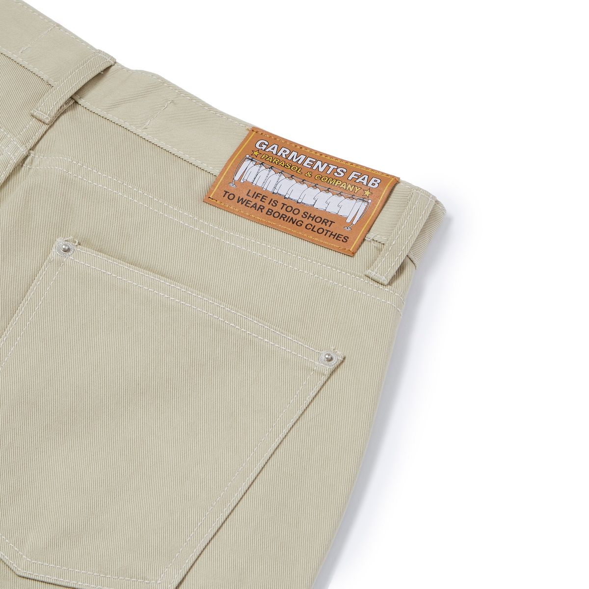 가먼츠팹(GARMENTS FAB) Stripe Knee Patch Pants (BEIGE)