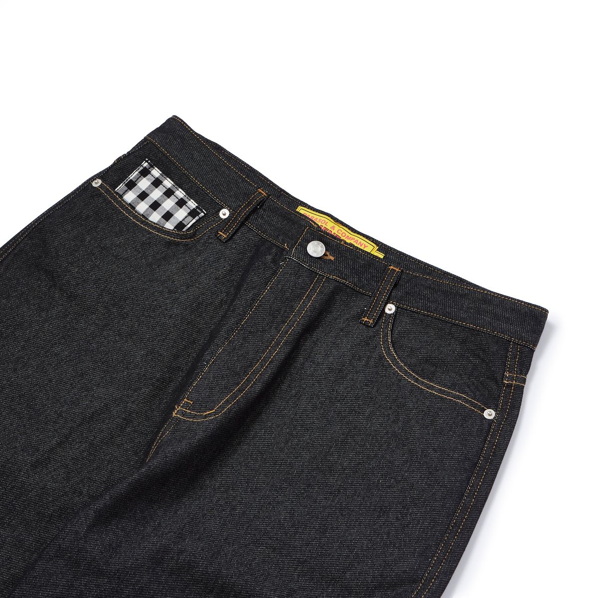 가먼츠팹(GARMENTS FAB) Check Turn Up Denim Pants (BLACK)