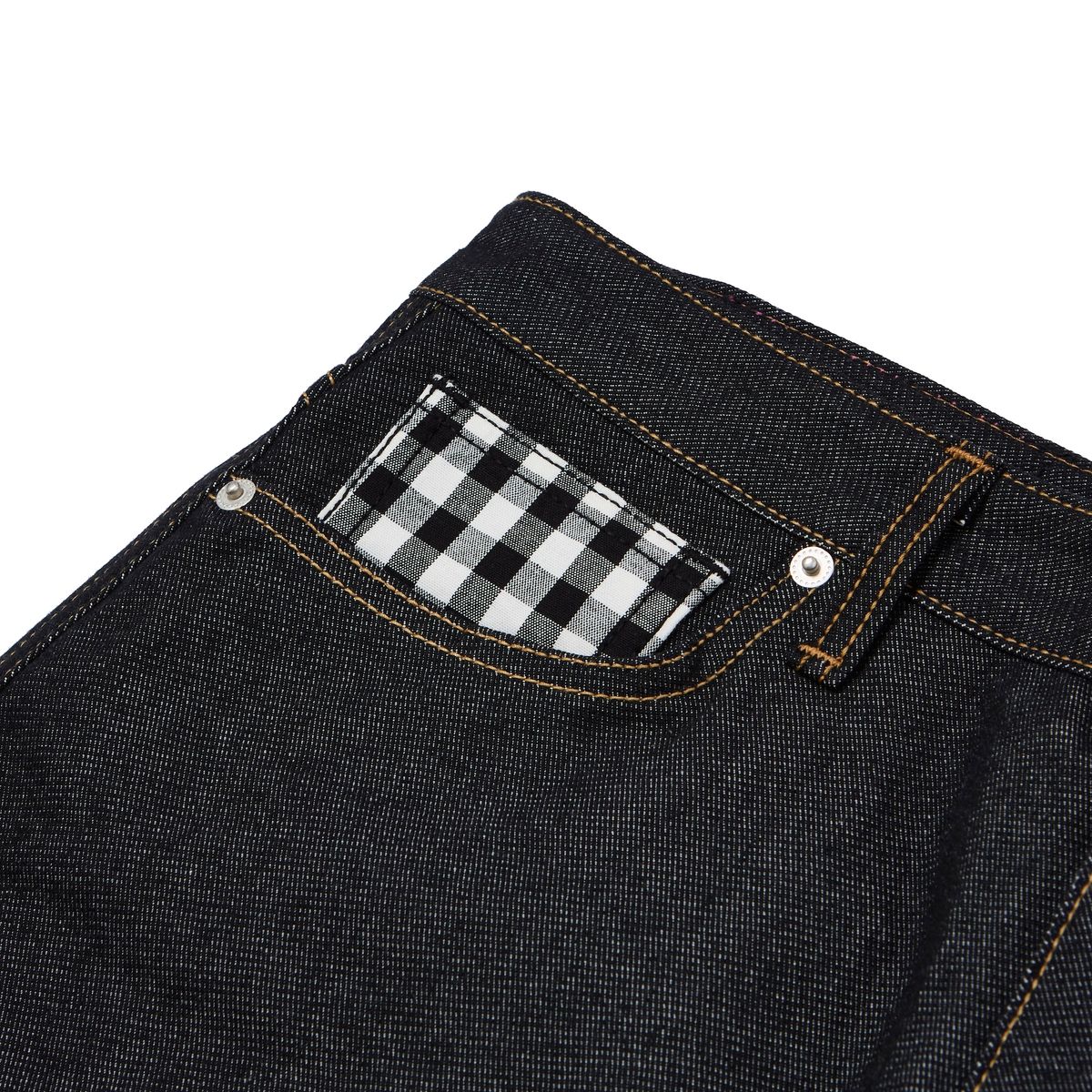가먼츠팹(GARMENTS FAB) Check Turn Up Denim Pants (BLACK)