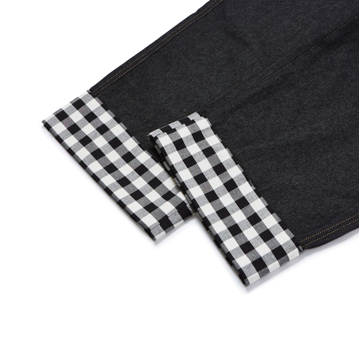 가먼츠팹(GARMENTS FAB) Check Turn Up Denim Pants (BLACK)