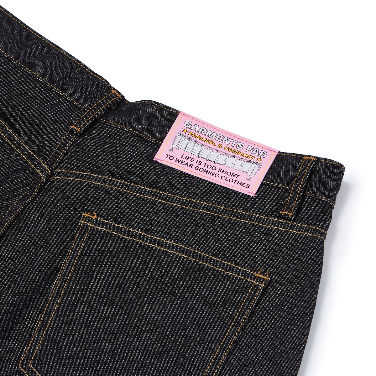가먼츠팹(GARMENTS FAB) Check Turn Up Denim Pants (BLACK)