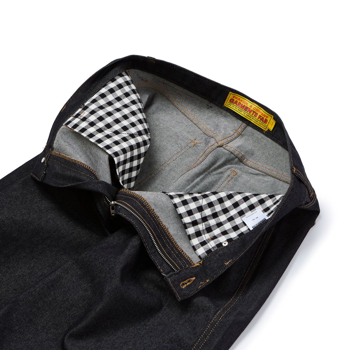 가먼츠팹(GARMENTS FAB) Check Turn Up Denim Pants (BLACK)
