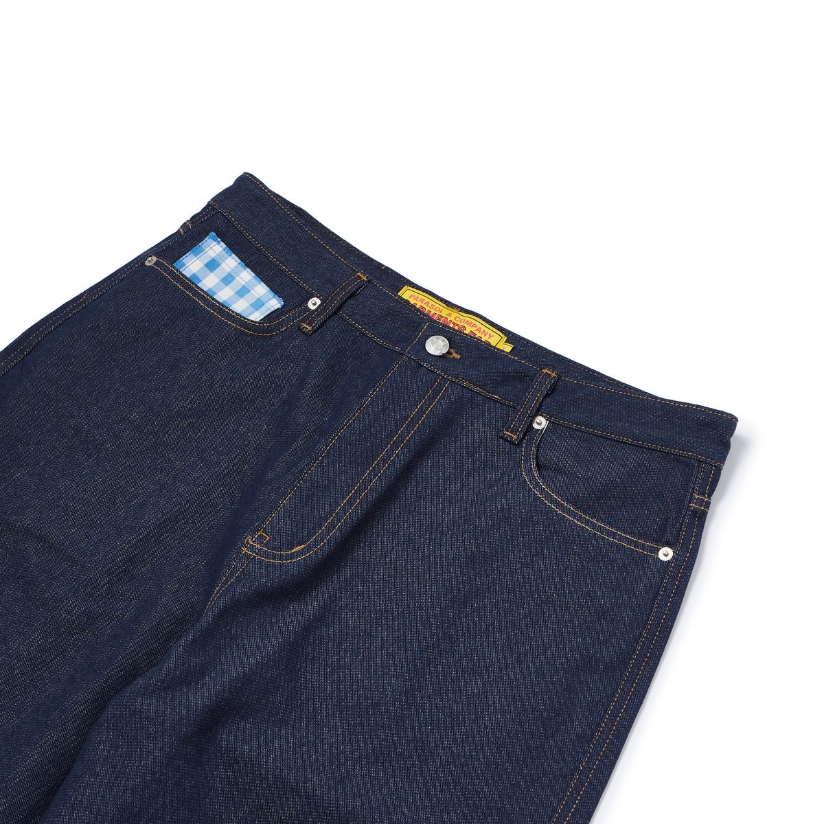 가먼츠팹(GARMENTS FAB) Check Turn Up Denim Pants (BLUE)