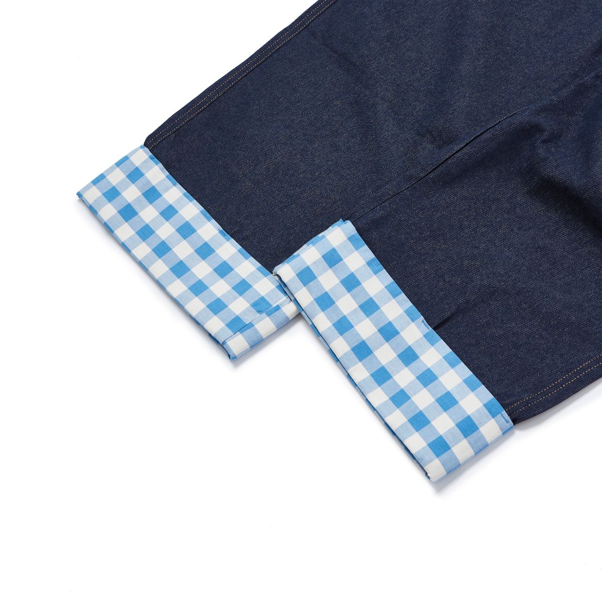 가먼츠팹(GARMENTS FAB) Check Turn Up Denim Pants (BLUE)