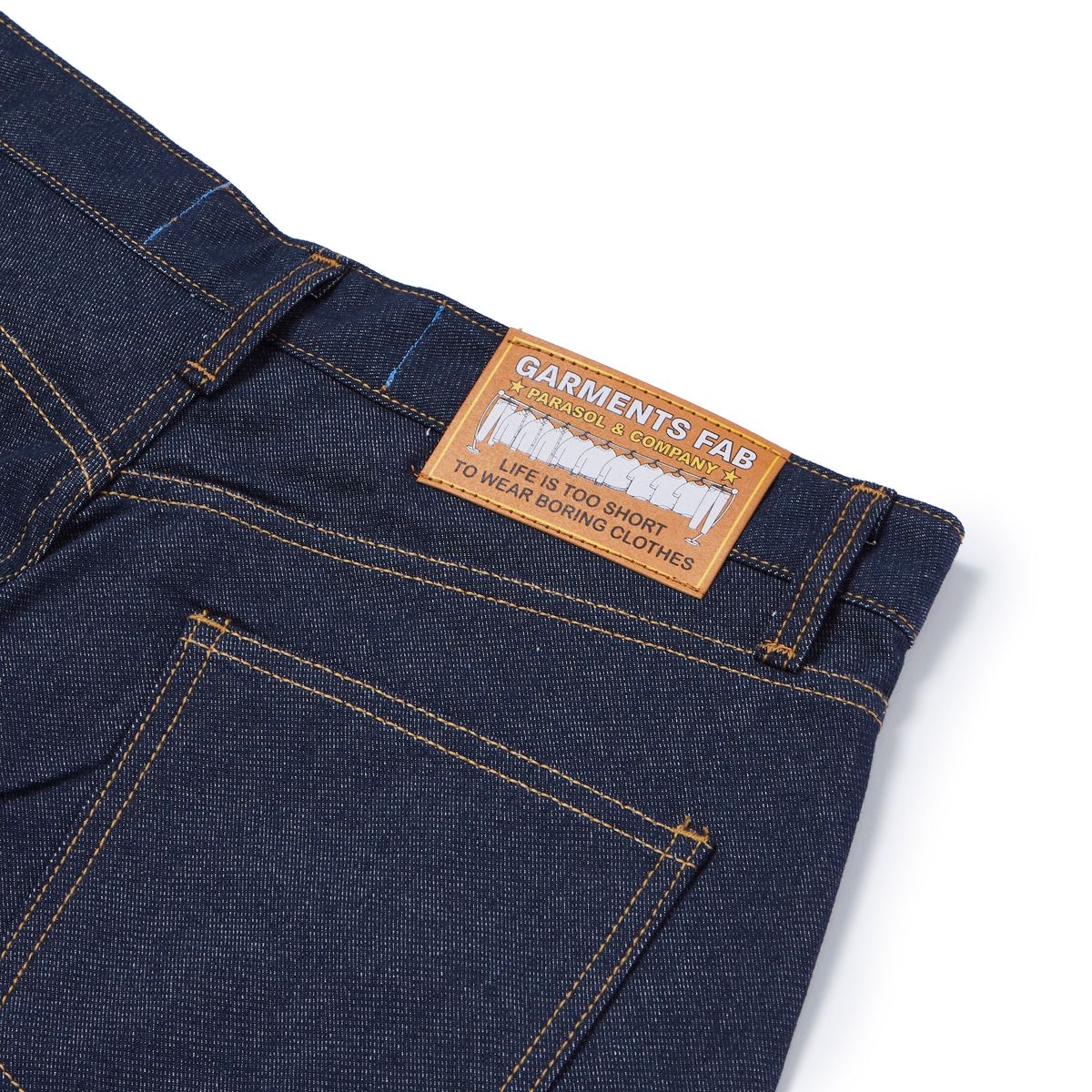 가먼츠팹(GARMENTS FAB) Check Turn Up Denim Pants (BLUE)