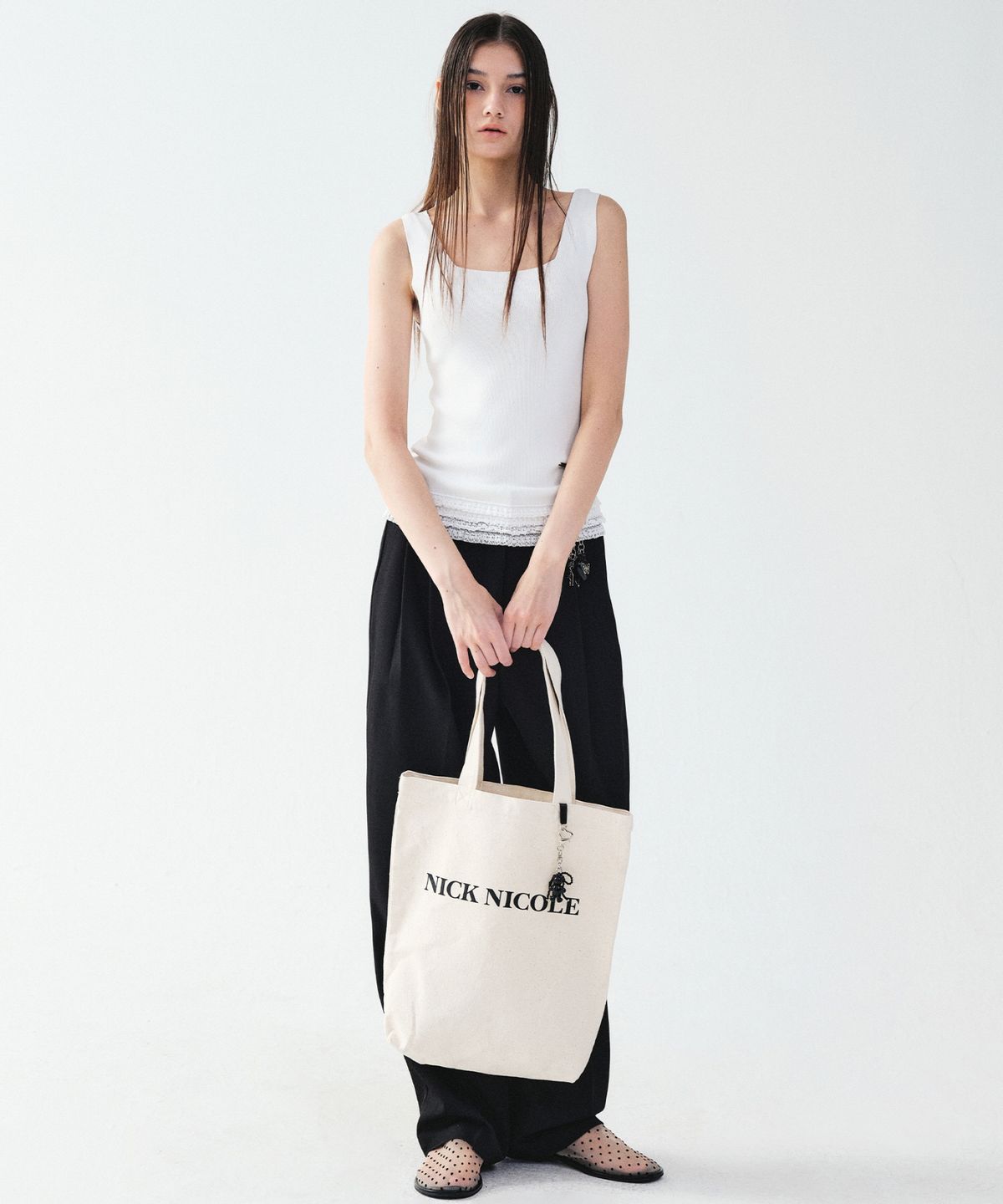 닉앤니콜(NICK&NICOLE) NICOLE RING CANVAS ECOBAG_OATMEAL