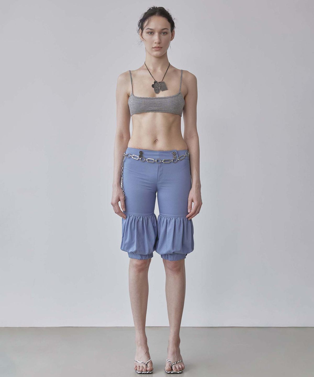 스컬프터(SCULPTOR) Balloon Capri Pants Blue