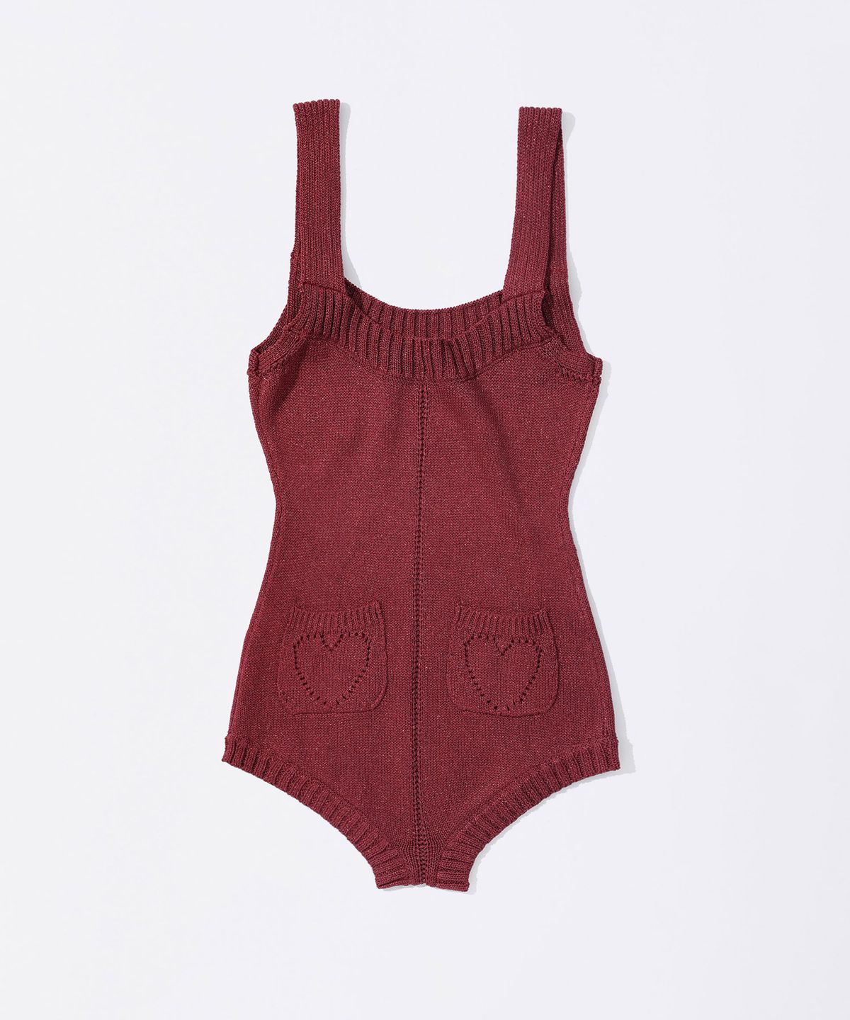 스컬프터(SCULPTOR) Overalls Knitted Bodysuit Red