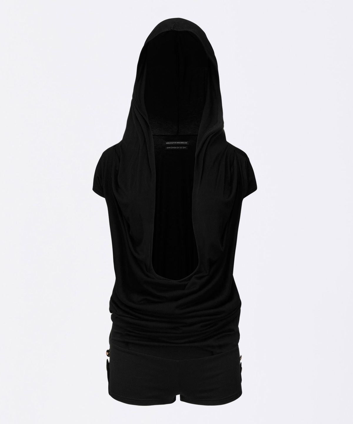 스컬프터(SCULPTOR) Marine Draped Romper Black