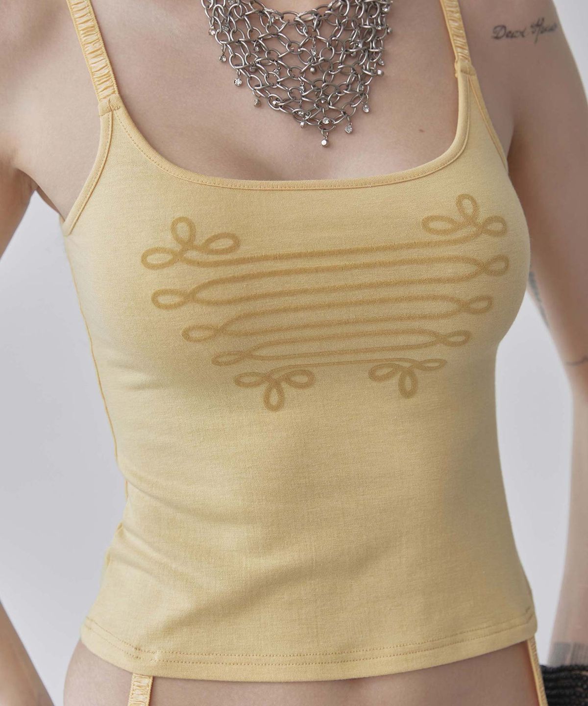 스컬프터(SCULPTOR) Garter Reversible Top Yellow