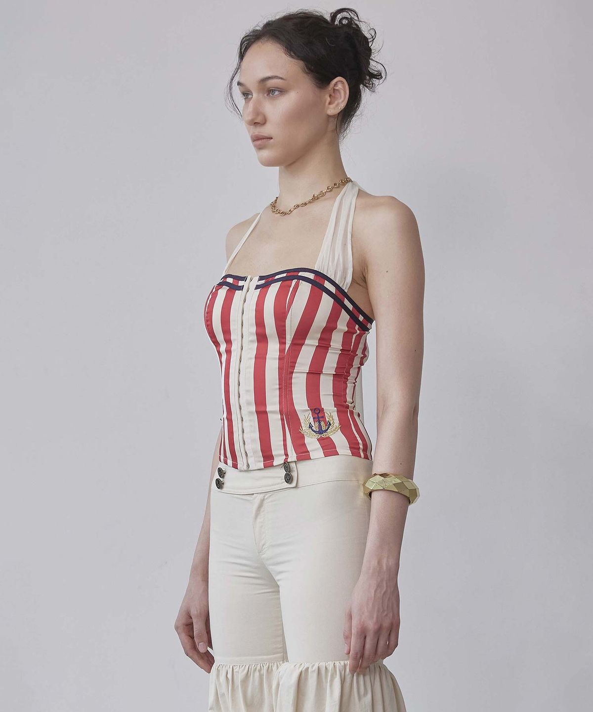 스컬프터(SCULPTOR) Marine Halter Corset Red Stripe