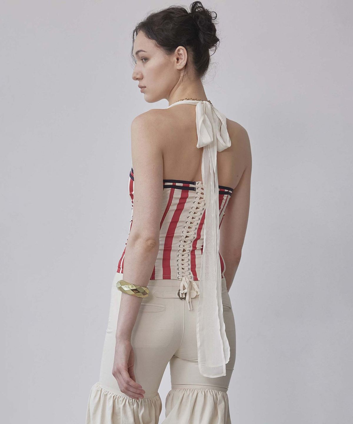 스컬프터(SCULPTOR) Marine Halter Corset Red Stripe