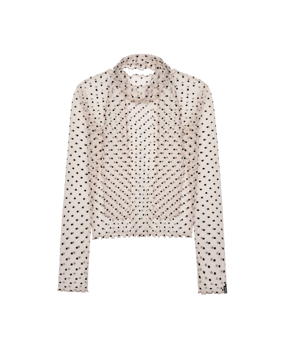 닉앤니콜(NICK&NICOLE) DOT MESH SCARF TOP_BEIGE