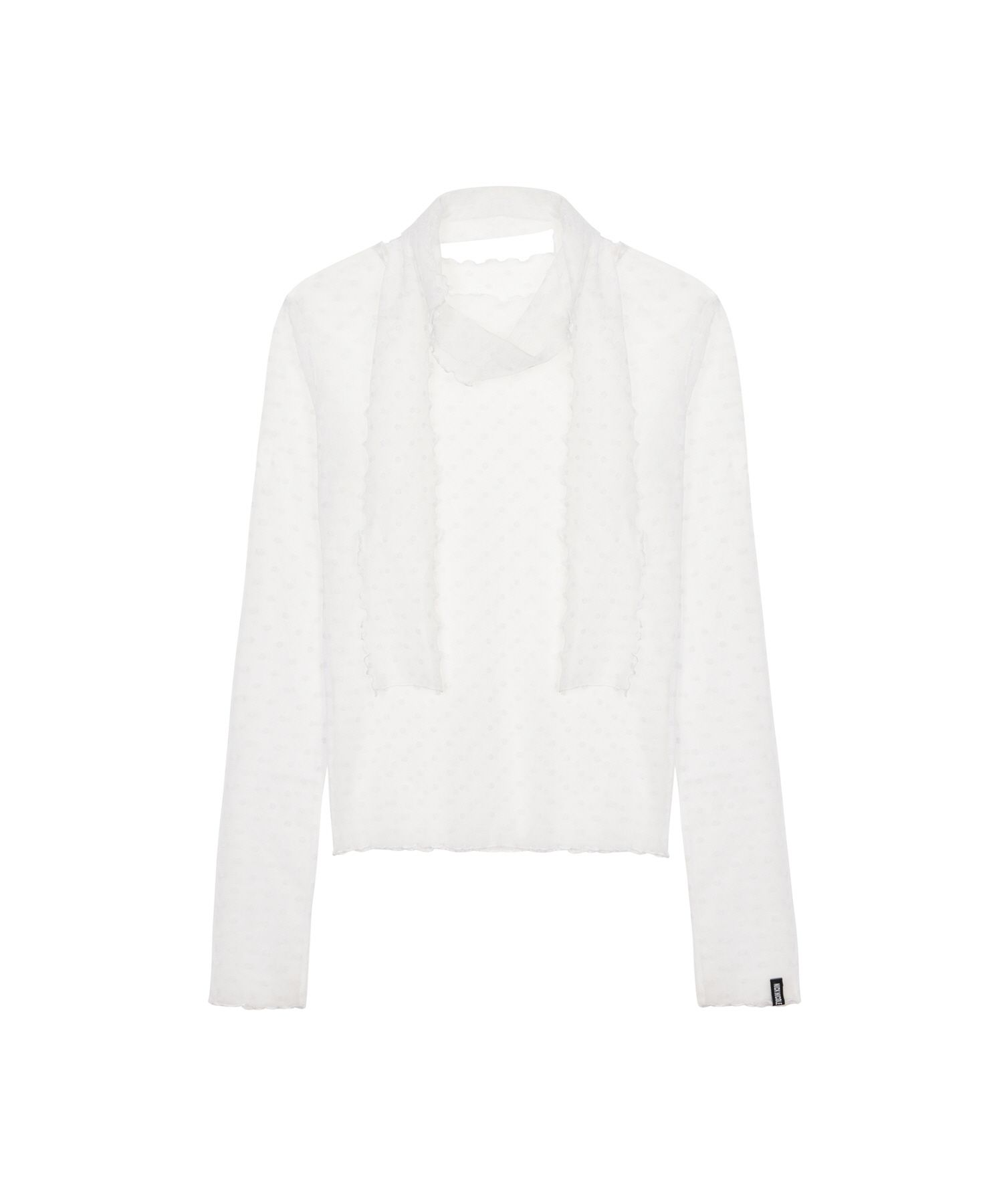 MUSINSA公式 | NICK&NICOLE DOT MESH SCARF TOP_IVORY