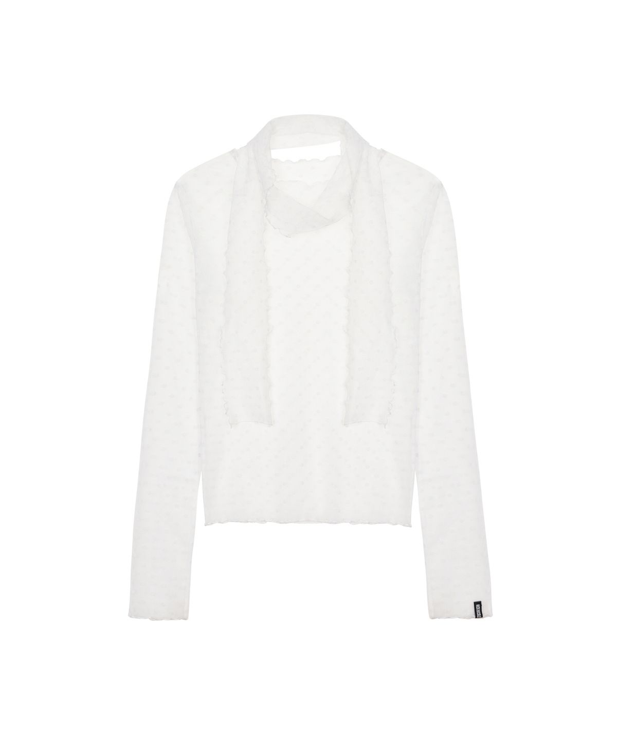 닉앤니콜(NICK&NICOLE) DOT MESH SCARF TOP_IVORY