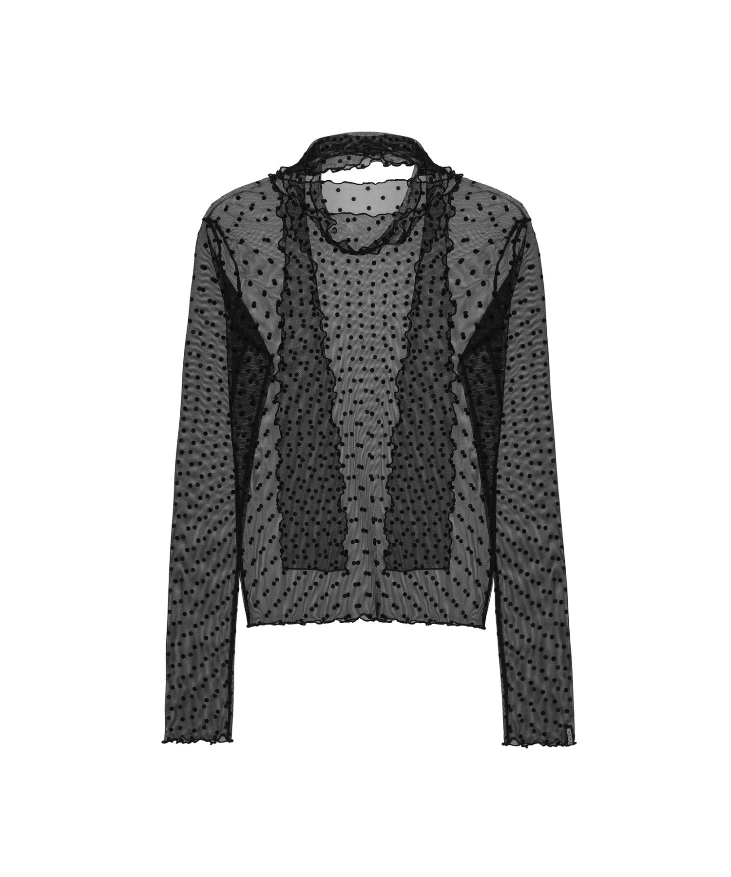 【NICK&NICOLE】 DOT MESH SCARF TOP /追跡付 MUSINSA | NICK&NICOLE DOT MESH SCARF TOP_BLACK